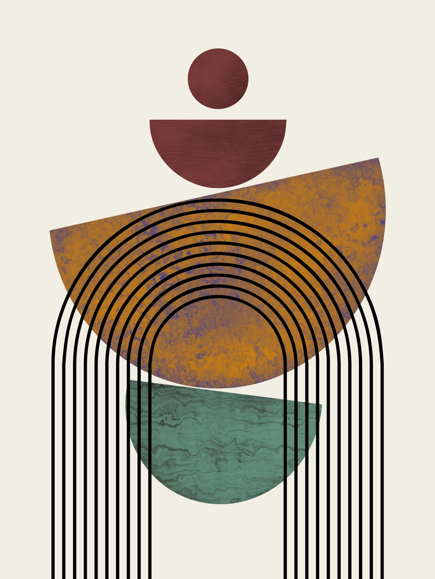 Textured Mid Century Composition by Little Dean on GIANT ART - illustration abstract wall art