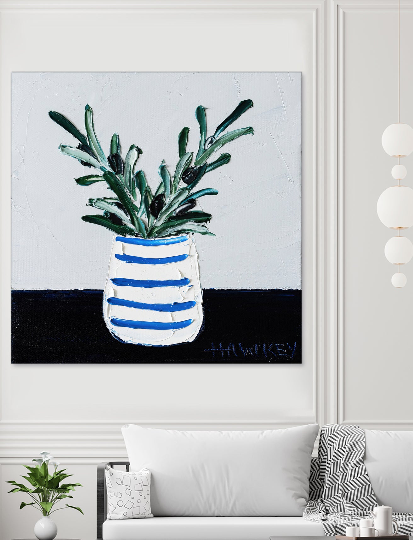 Navy Olive Master by Angela on GIANT ART - green illustration painterly