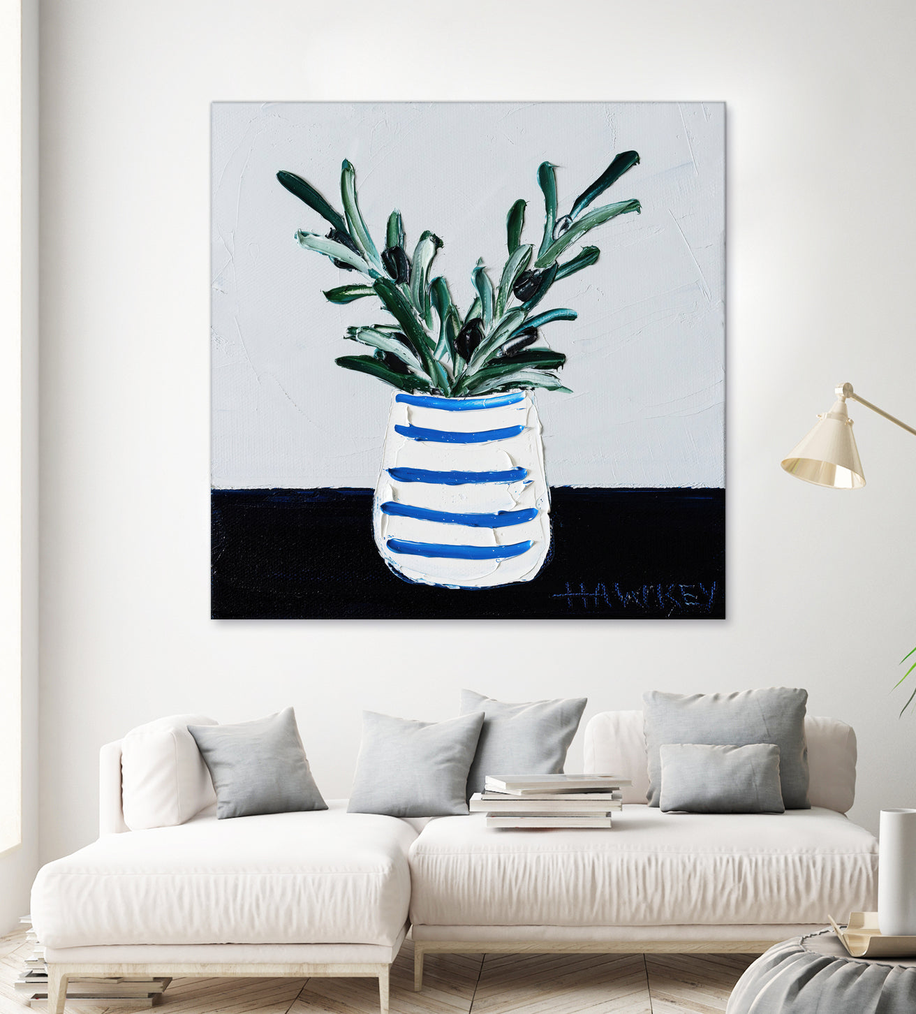 Navy Olive Master by Angela on GIANT ART - green illustration painterly