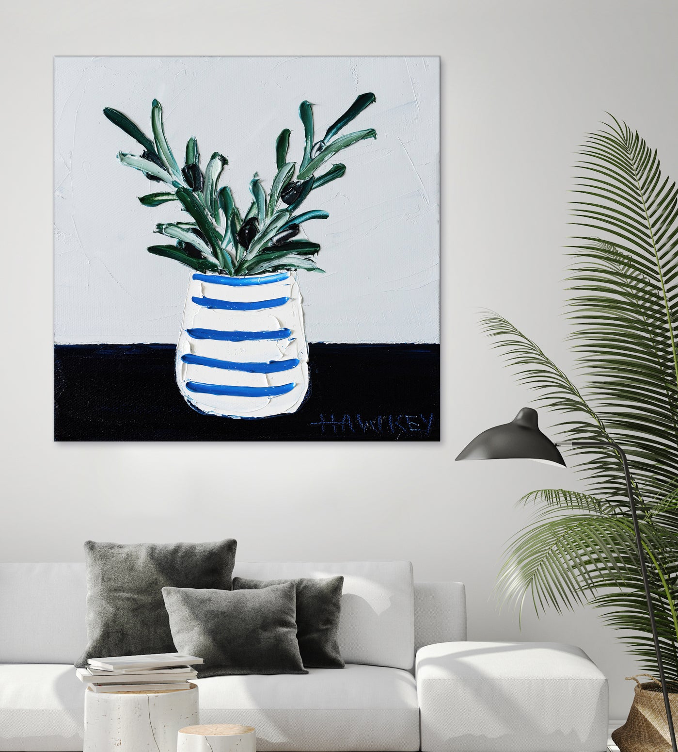 Navy Olive Master by Angela on GIANT ART - green illustration painterly