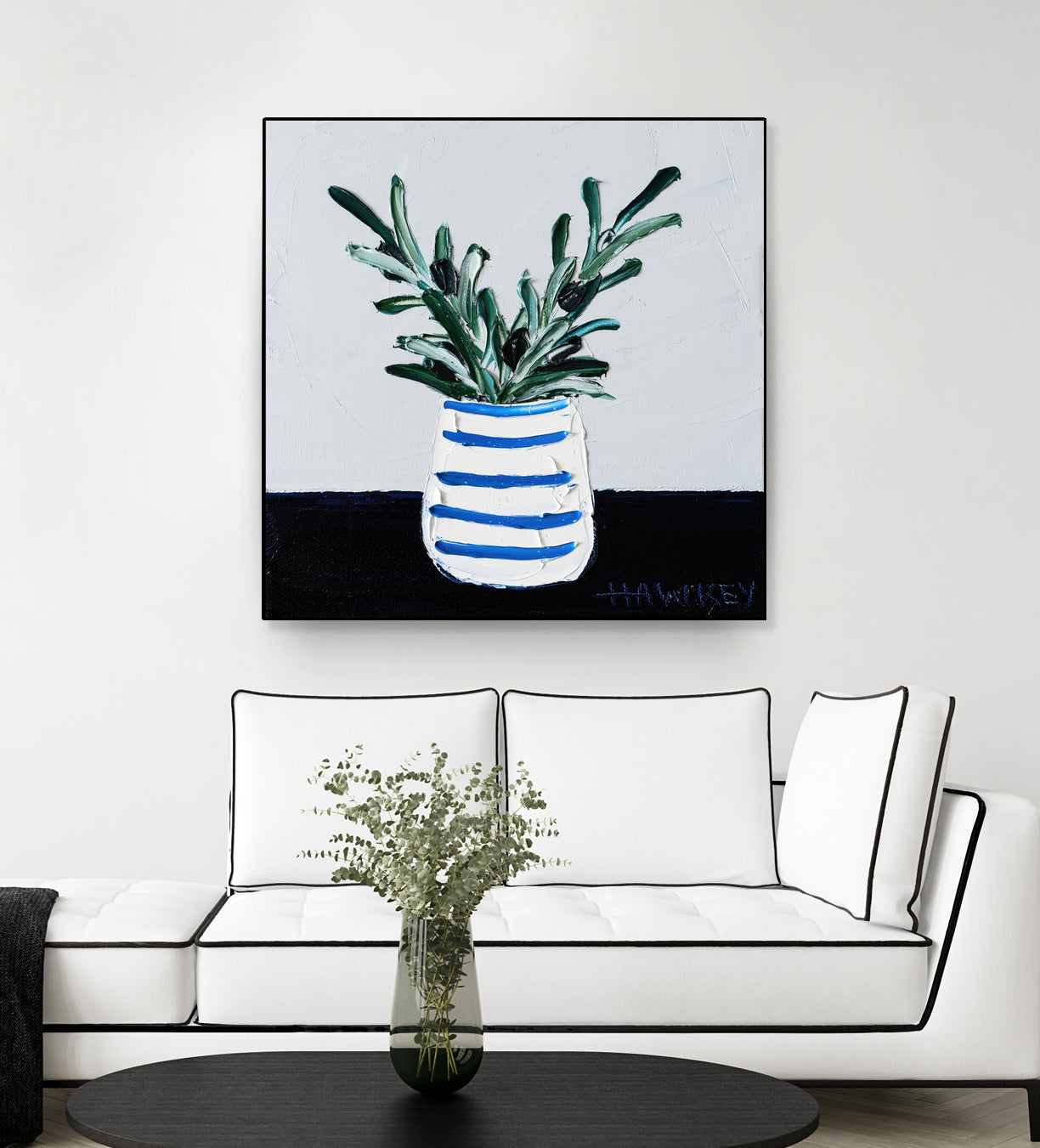 Navy Olive Master by Angela on GIANT ART - green illustration painterly