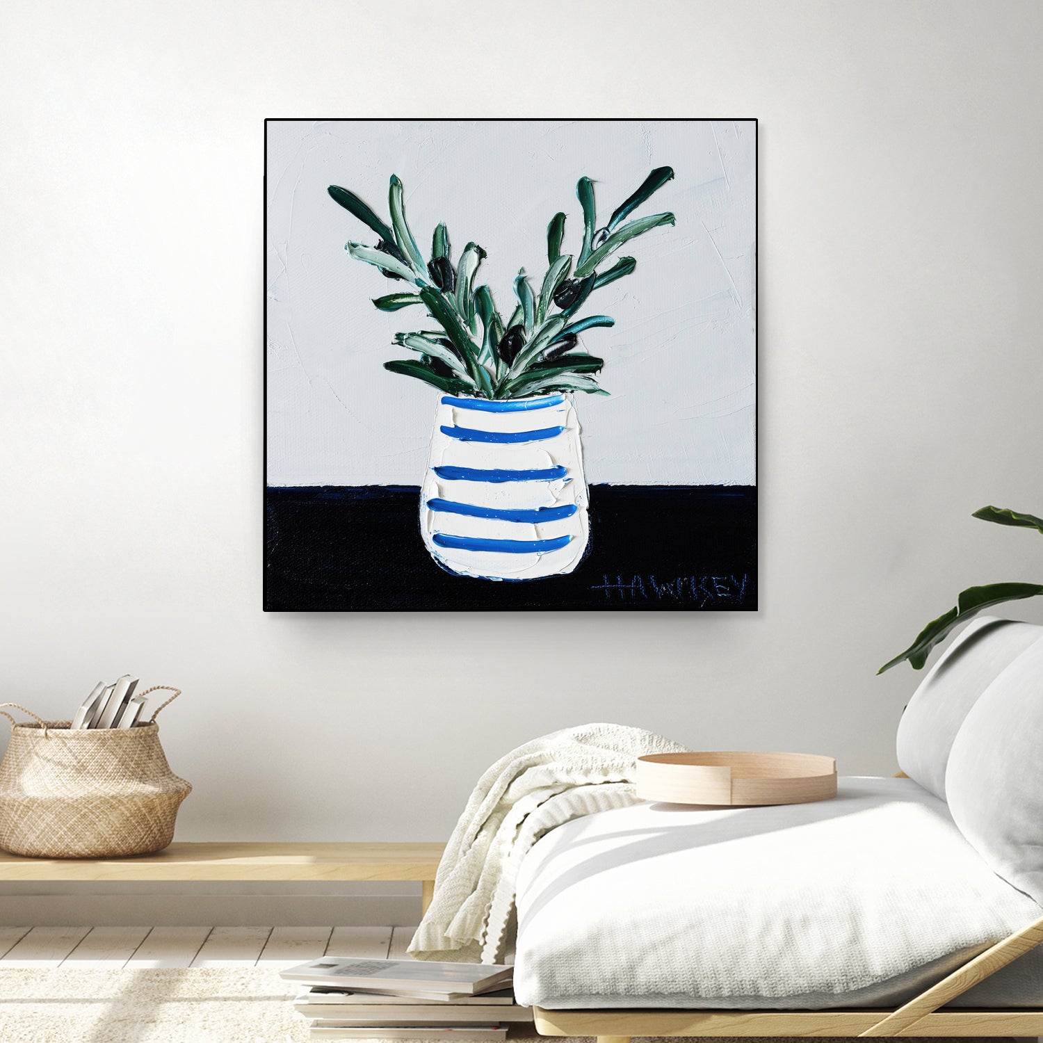 Navy Olive Master by Angela on GIANT ART - green illustration painterly