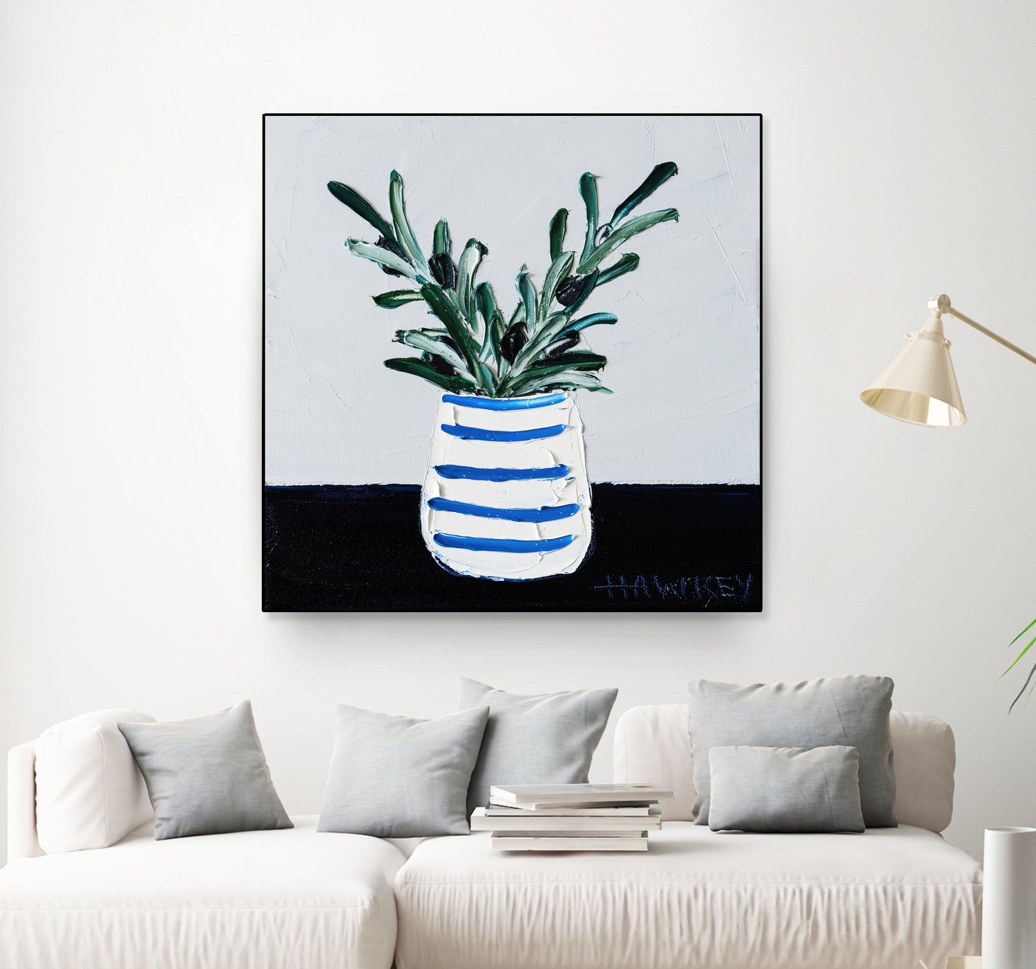 Navy Olive Master by Angela on GIANT ART - green illustration painterly