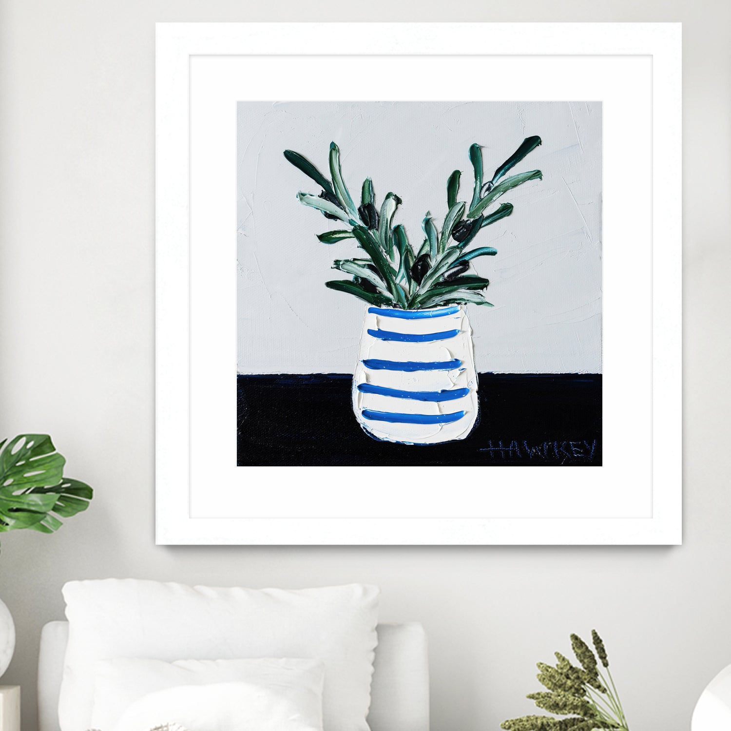 Navy Olive Master by Angela on GIANT ART - green illustration painterly