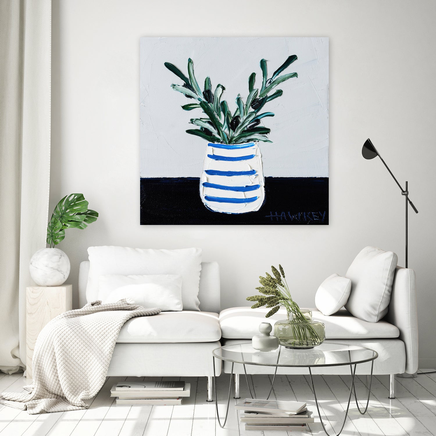 Navy Olive Master by Angela on GIANT ART - green illustration painterly