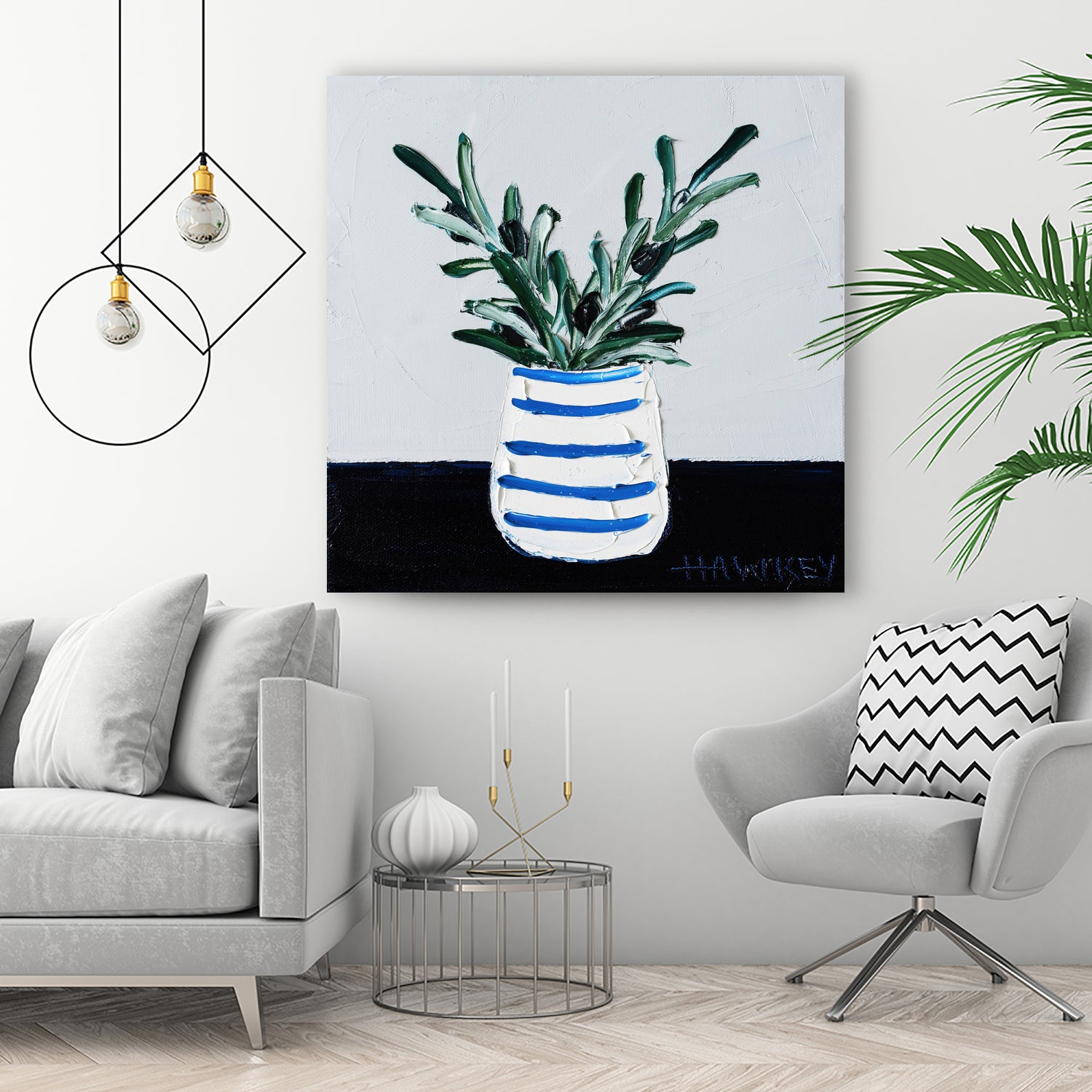 Navy Olive Master by Angela on GIANT ART - green illustration painterly