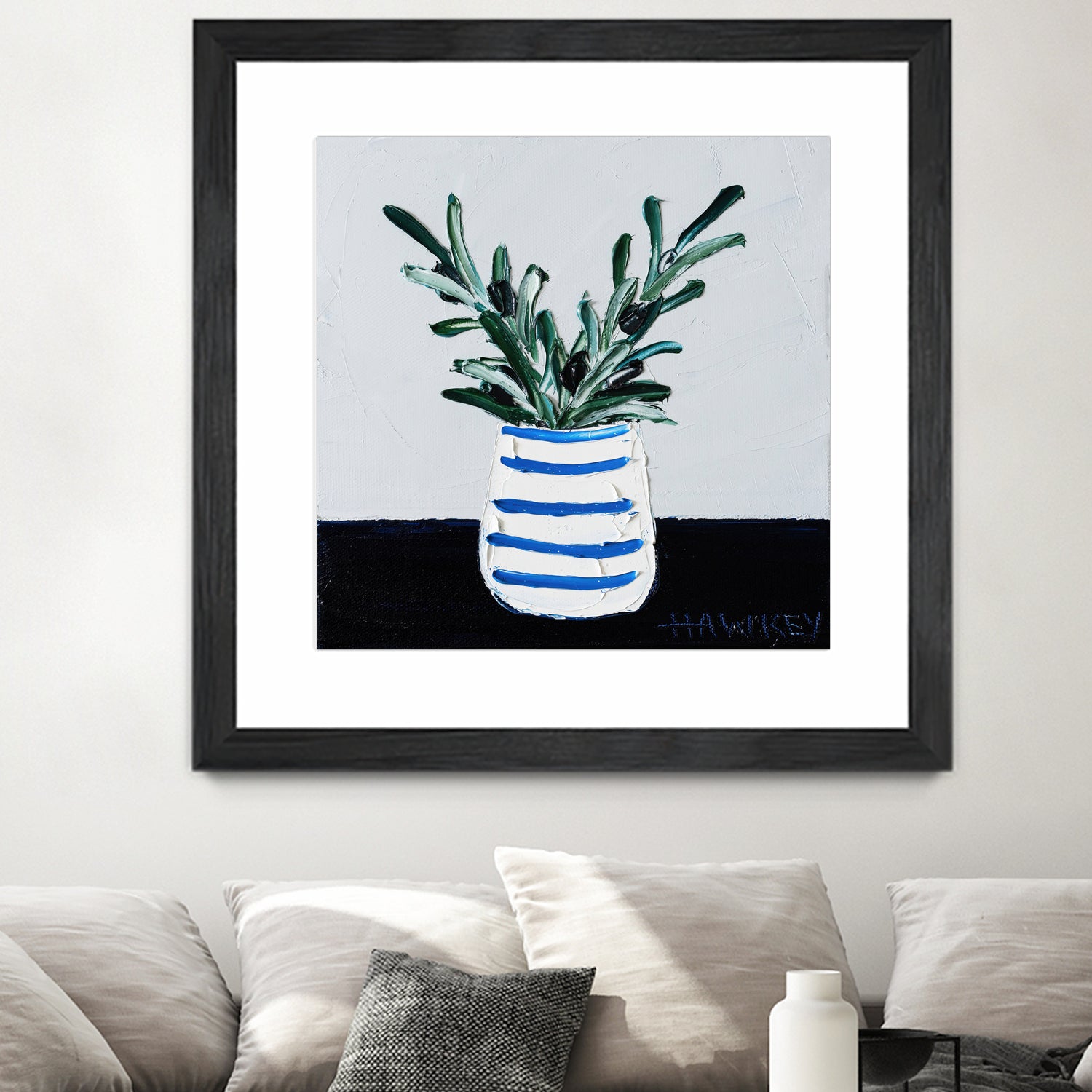 Navy Olive Master by Angela on GIANT ART - green illustration painterly