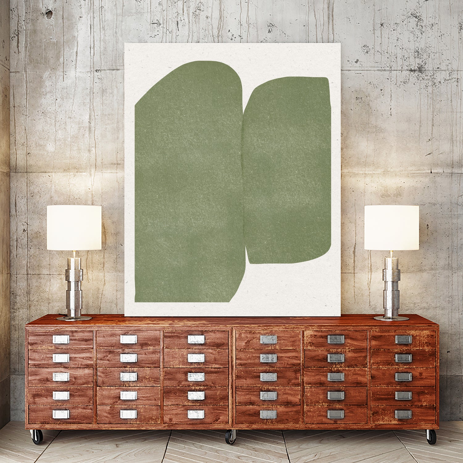 Green Paper Cut Modern by THE MIUUS STUDIO on GIANT ART - watercolor abstract