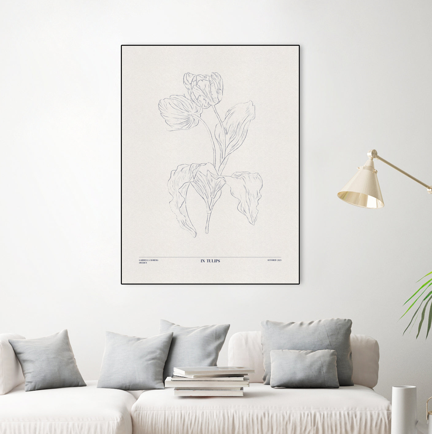 In Tulips (blue) by Gabriella Roberg on GIANT ART - line art gabriella roberg