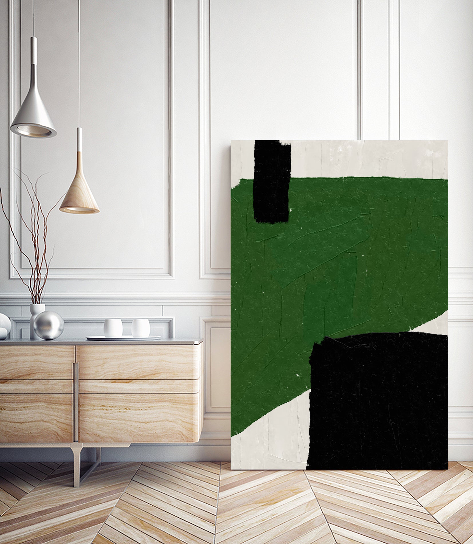 Green Beige Black Oil Abstract Painting by THE MIUUS STUDIO on GIANT ART - abstract child art