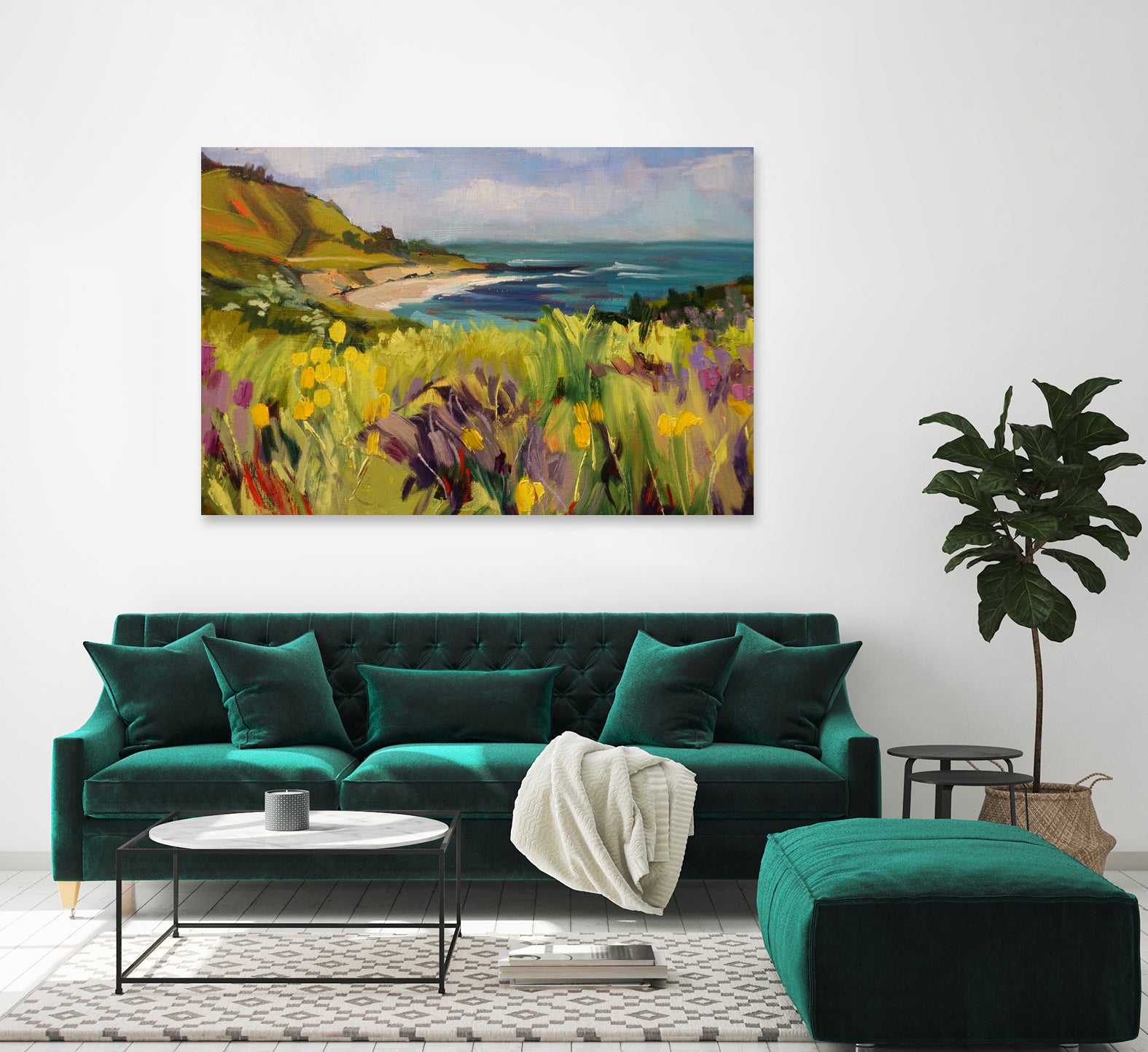 Coastal California by Maxine Shore on GIANT ART - green landscape coast