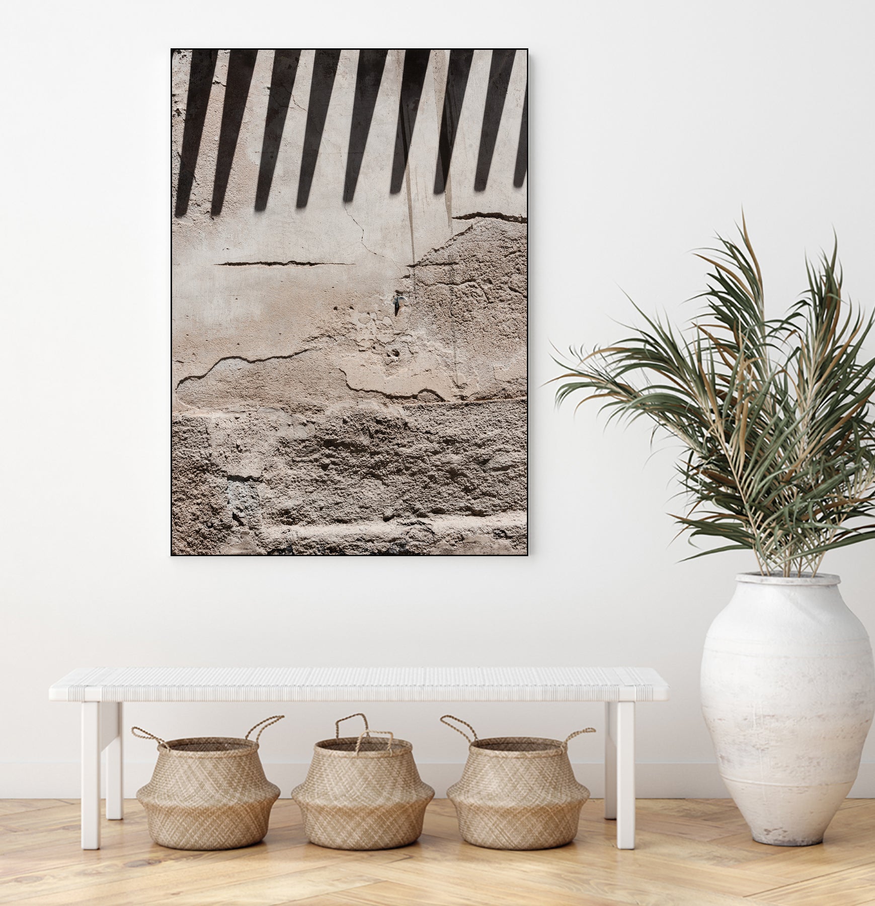 Shadow of lines at vintage wall by Photolovers on GIANT ART - abstract ground