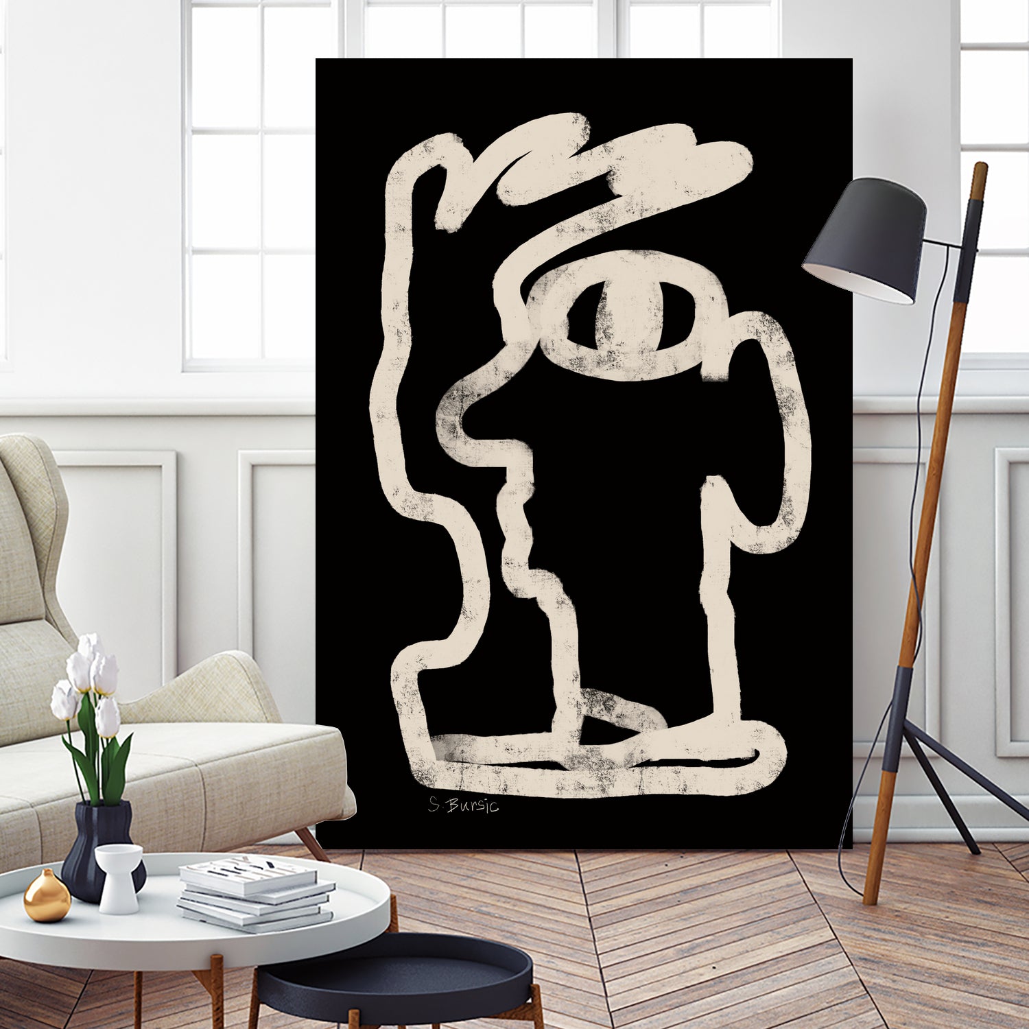 Face line art by Sharyn Bursic on GIANT ART - line art sketch