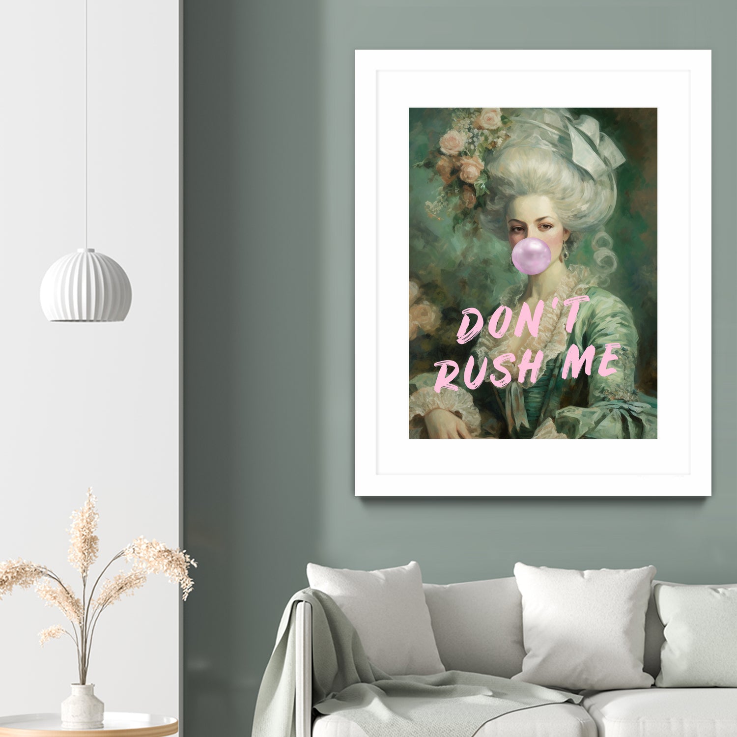 Marie Antoinette Dont Rush Me by Talitha McQueen on GIANT ART - pink contemporary human face,flower,text,clothing,painting,doll,poster,person,fashion,flowers,flora,floral,botanical,flowers and plants,botanicals,word,words,painted,paint,painterly,people,portrait,figurative