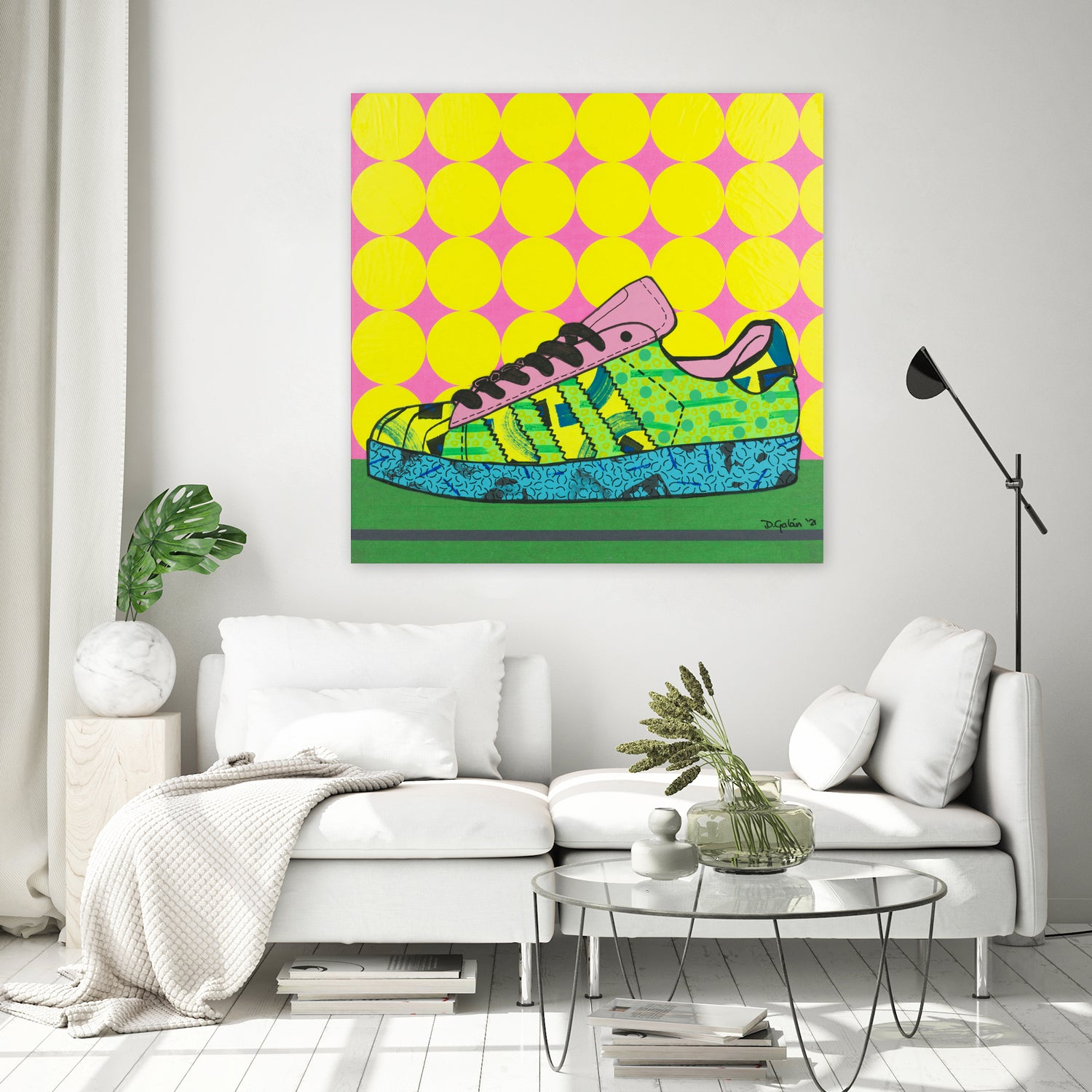 Superstar Green Pink Blue by David Galan on GIANT ART - green illustration sneeker