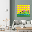 Superstar Green Pink Blue by David Galan on GIANT ART - green illustration sneeker