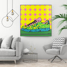 Superstar Green Pink Blue by David Galan on GIANT ART - green illustration sneeker