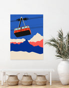 Ski Mountains by Rosi Feist on GIANT ART - illustration ski tow
