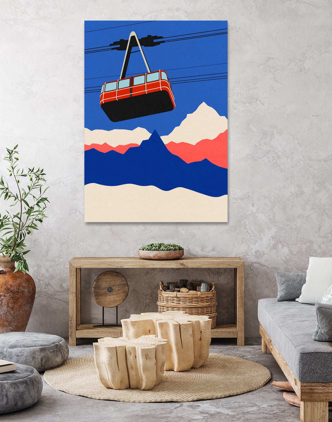 Ski Mountains by Rosi Feist on GIANT ART - illustration ski tow