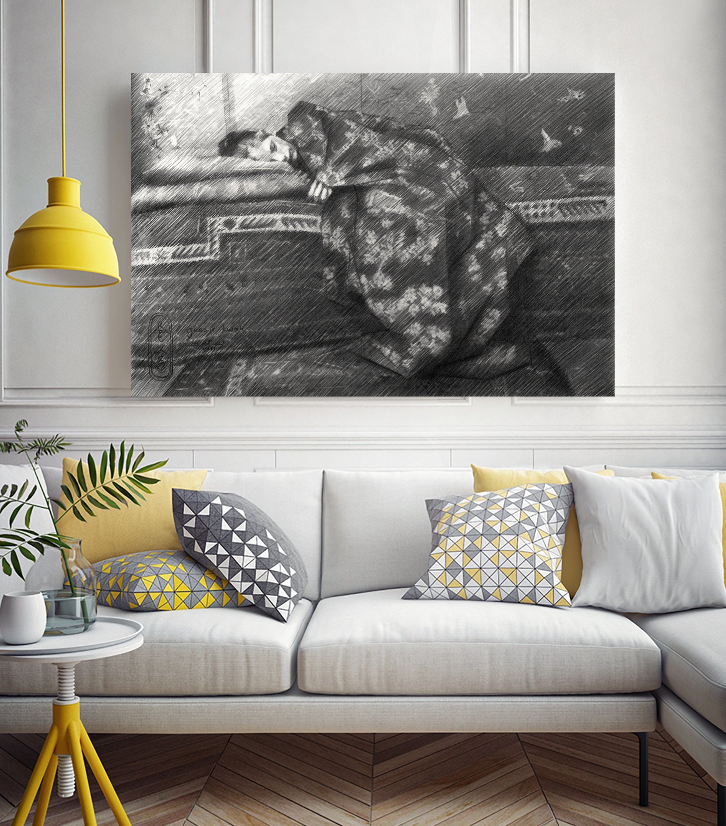 Geesje Kwak - 25-08-21 by Corne Akkers on GIANT ART - black figuative women sleeping