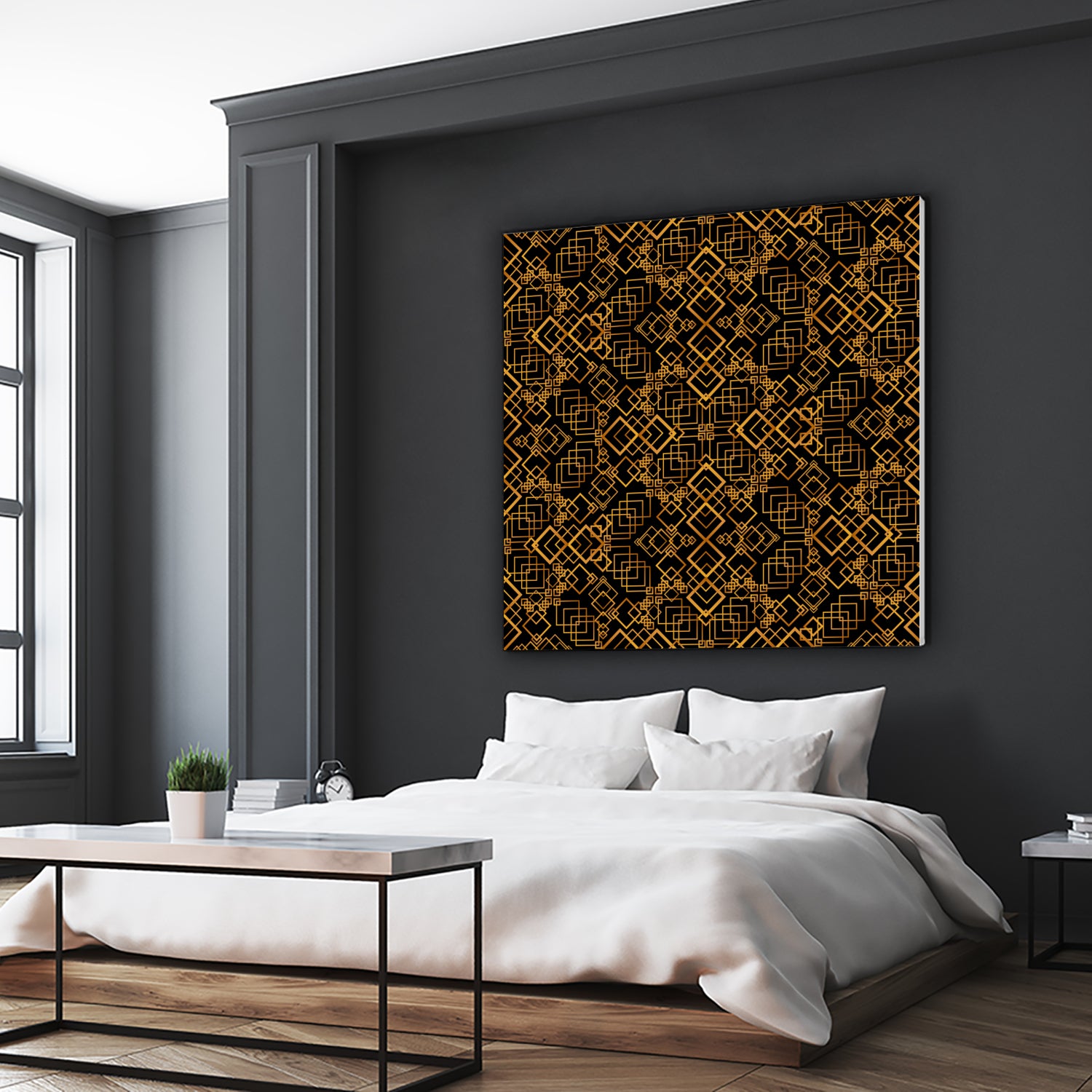 Golden Maze Pattern by Marika Barsrsind on GIANT ART - 8000 illustration
