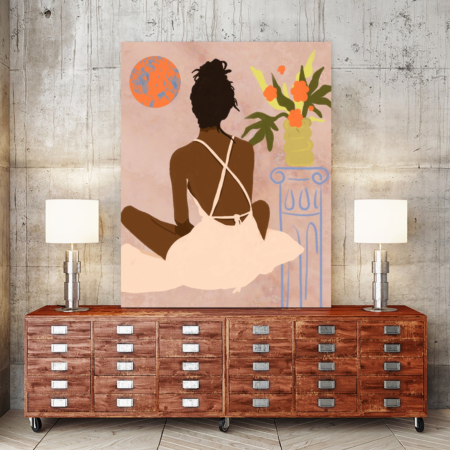 Gazing into the Abyss by Kintsugi99 on GIANT ART - orange  framed canvas