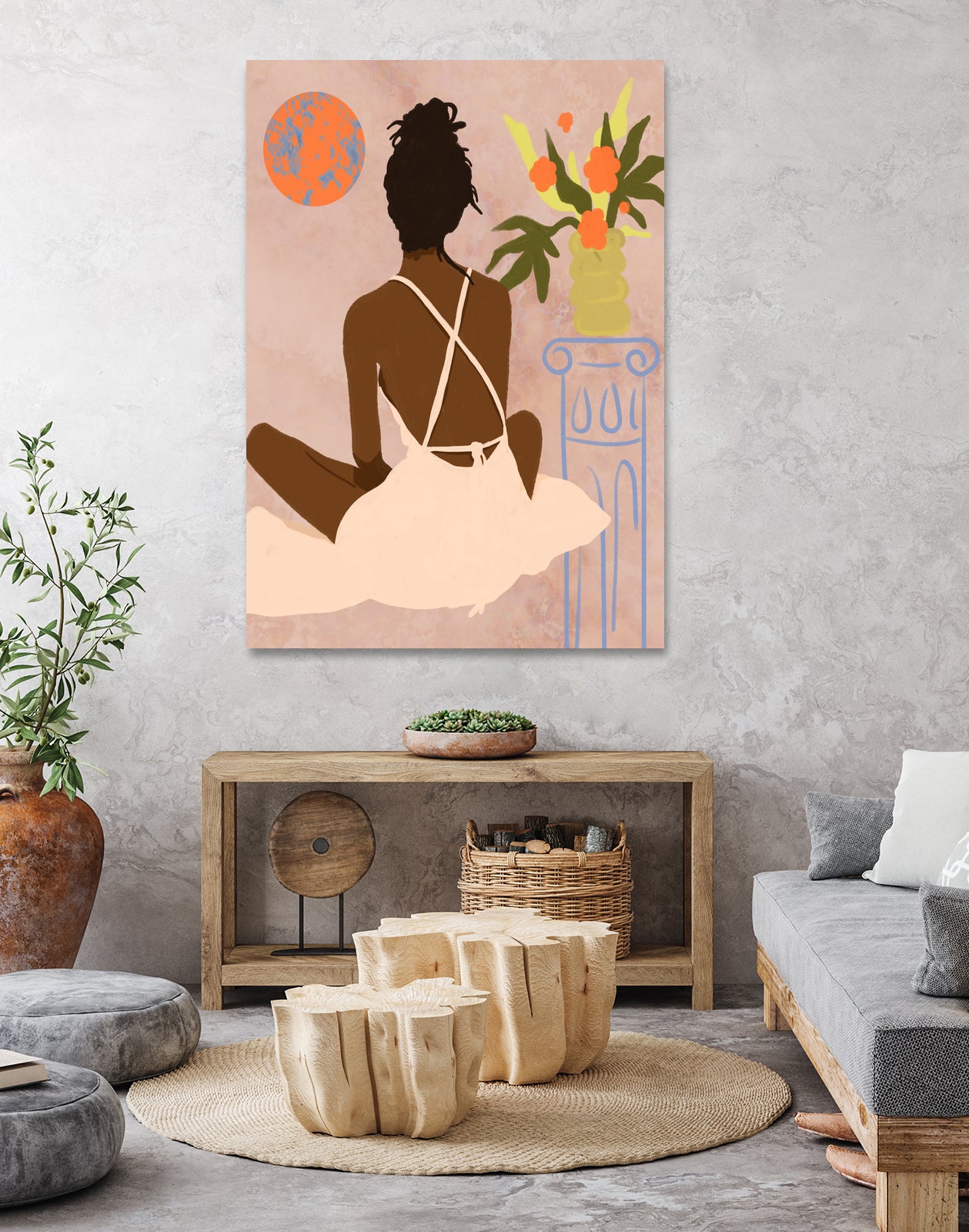 Gazing into the Abyss by Kintsugi99 on GIANT ART - orange  framed canvas