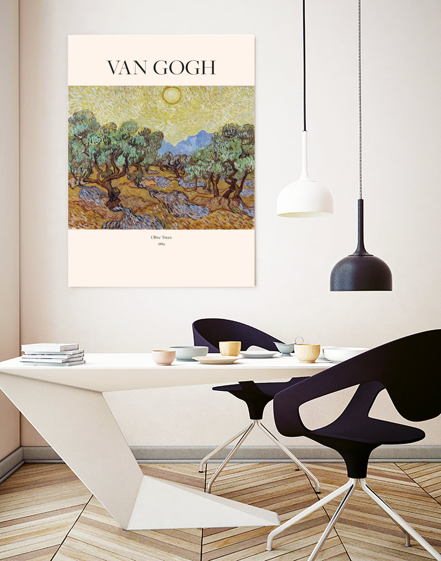 Olive Trees (1889) by Vincent Van Gogh on GIANT ART - landscape text