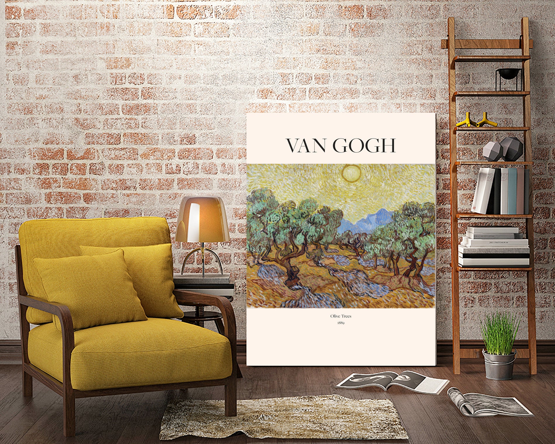 Olive Trees (1889) by Vincent Van Gogh on GIANT ART - landscape text