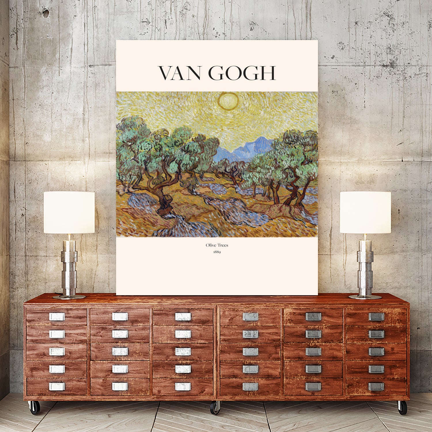 Olive Trees (1889) by Vincent Van Gogh on GIANT ART - landscape text