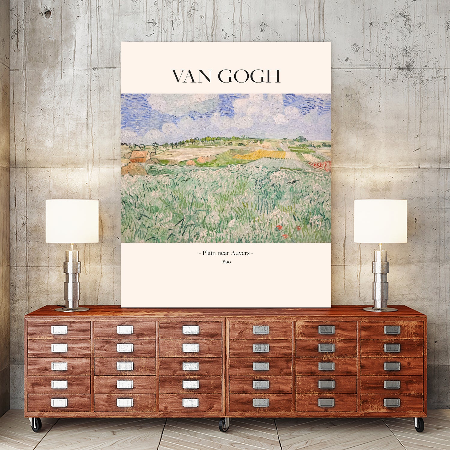 Plain Near Auvers by Vincent Van Gogh on GIANT ART - landscape text