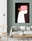 The Woman with the Pink Basket by Bea Muller on GIANT ART - figurative drawing