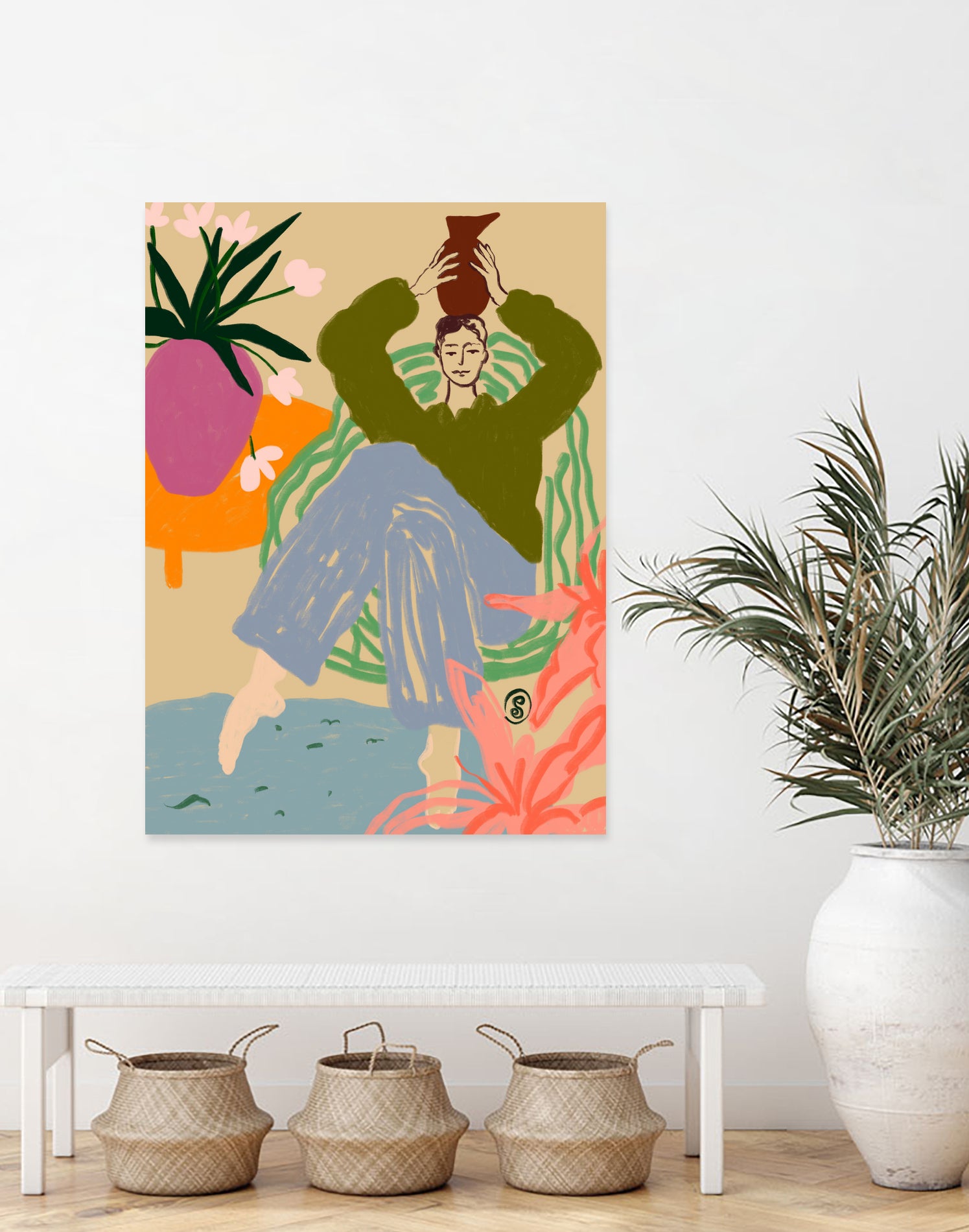 Woman With a Vessel by Sandra Poliakov on GIANT ART - figurative woman