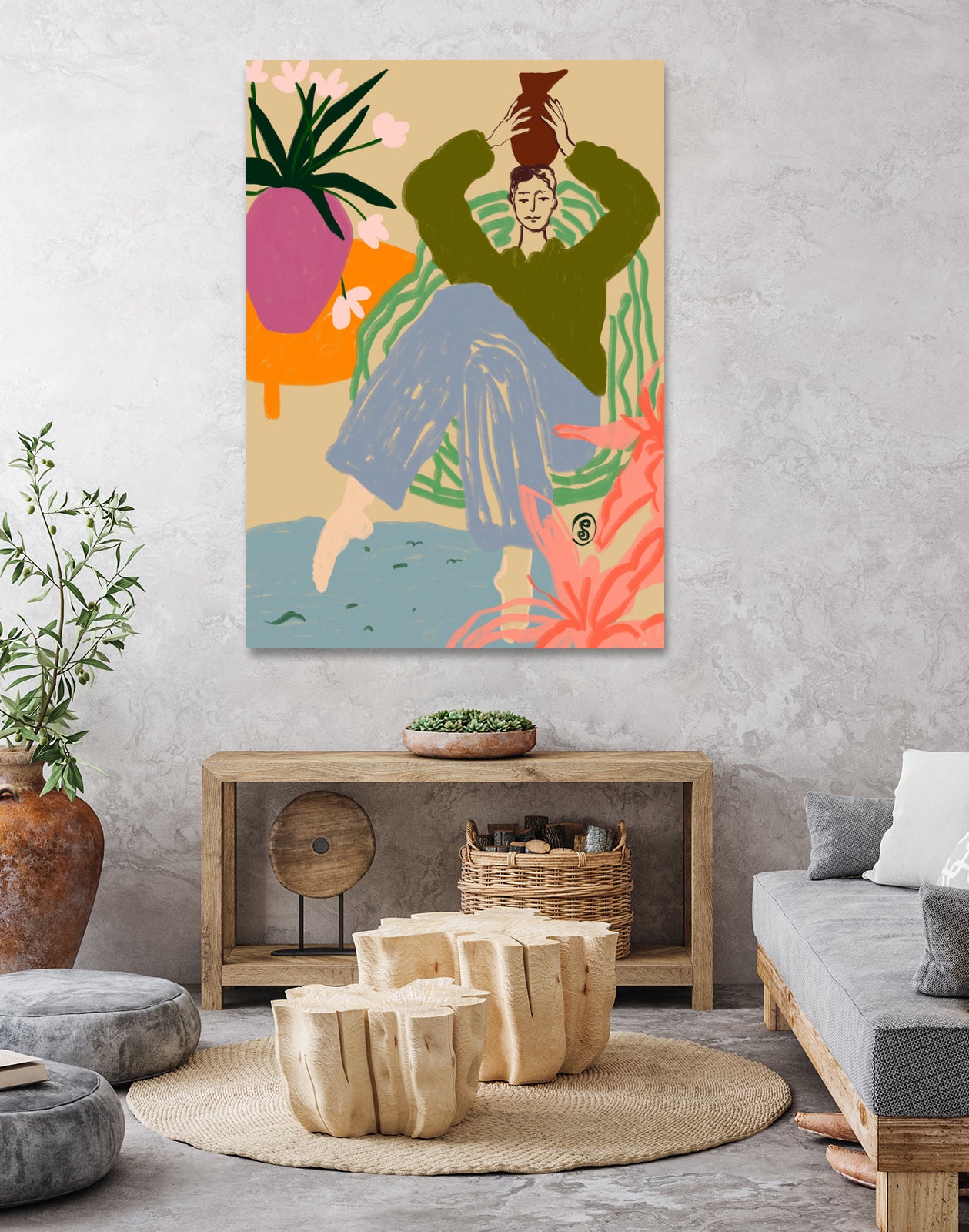 Woman With a Vessel by Sandra Poliakov on GIANT ART - figurative woman