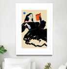 Midnight Reading by Sandra Poliakov  on GIANT ART - figurative drawing,illustration,sketch,human face,painting,art,clipart,cartoon,woman,black dress,reading,book worm,reader,colourful ,pastell,relaxed,calm,mindful,slow living,moon,night,feminine,girl power,home decor ,maximalist,graphic,painted,paint,painterly,person,people,still,serene,peace,peaceful,tranquil,tranquilitiy,stillness,harmony,sky