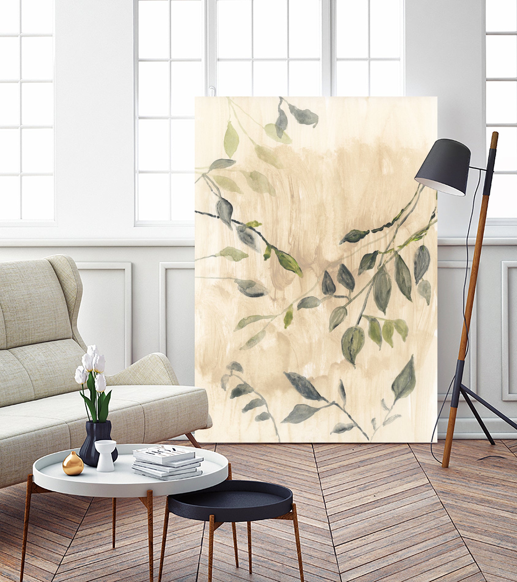 Colour Washed Leaves No1 by cartissi on GIANT ART - leaves flowers and plants leaves