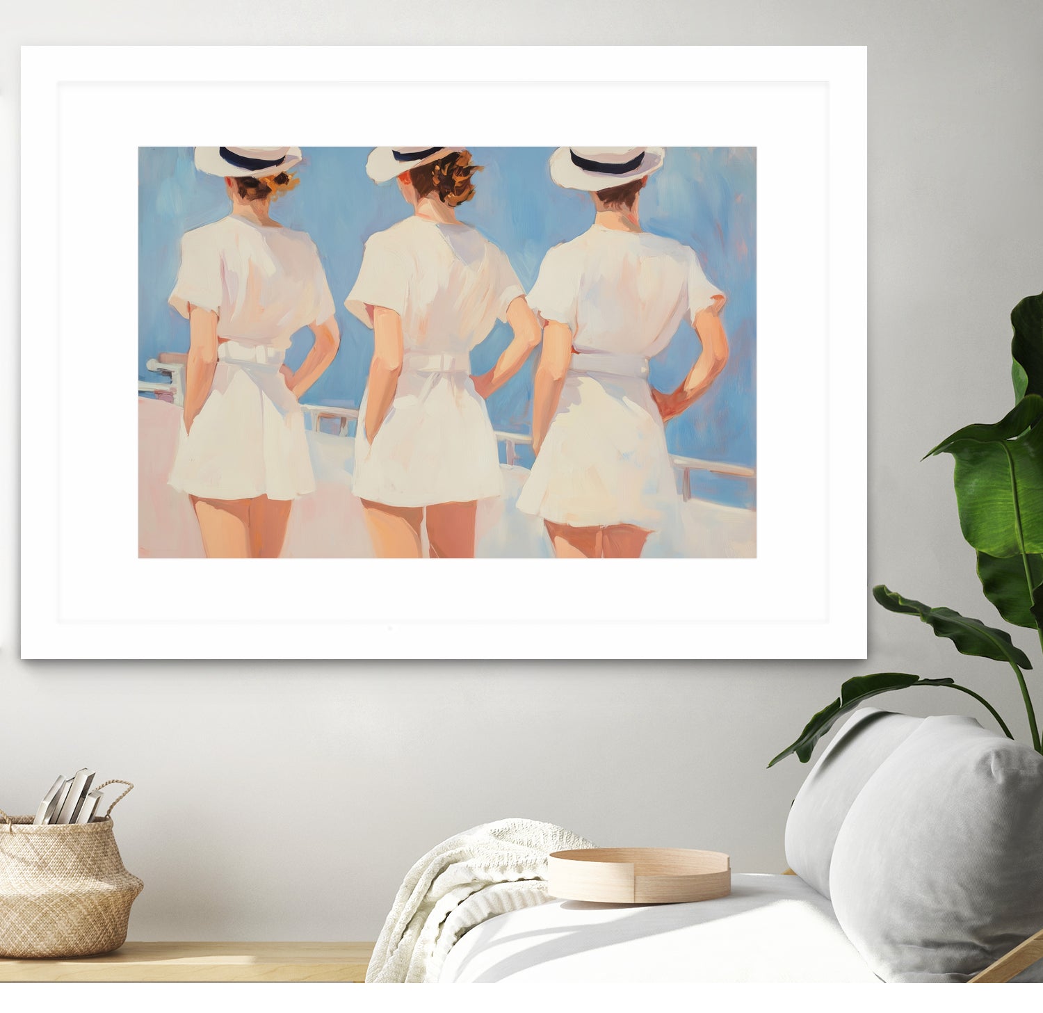 Retro Three Sailors by Melloi Art Prints on GIANT ART - woman paintings woman