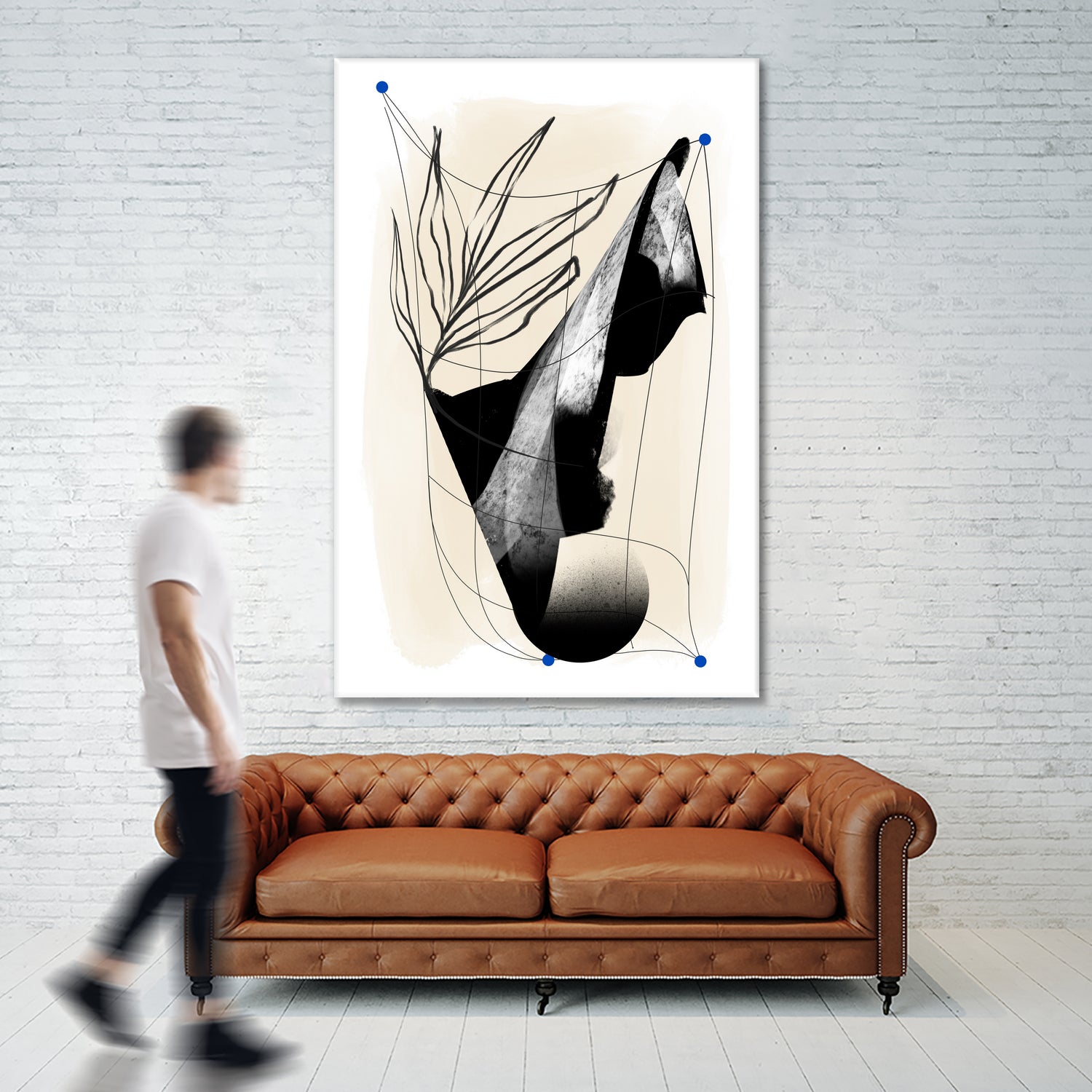 Which Came First by Jilli Darling on GIANT ART - abstract abstract, bold, white, grey, gray, calm, painting, print, wallart, wall art, energetic, colourful, graphic print, illustration, soft, brush strokes, cute, prints, home decor, beige, black, drawing