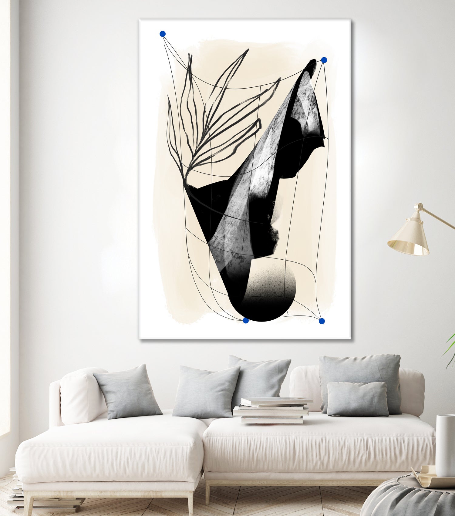 Which Came First by Jilli Darling on GIANT ART - abstract abstract, bold, white, grey, gray, calm, painting, print, wallart, wall art, energetic, colourful, graphic print, illustration, soft, brush strokes, cute, prints, home decor, beige, black, drawing