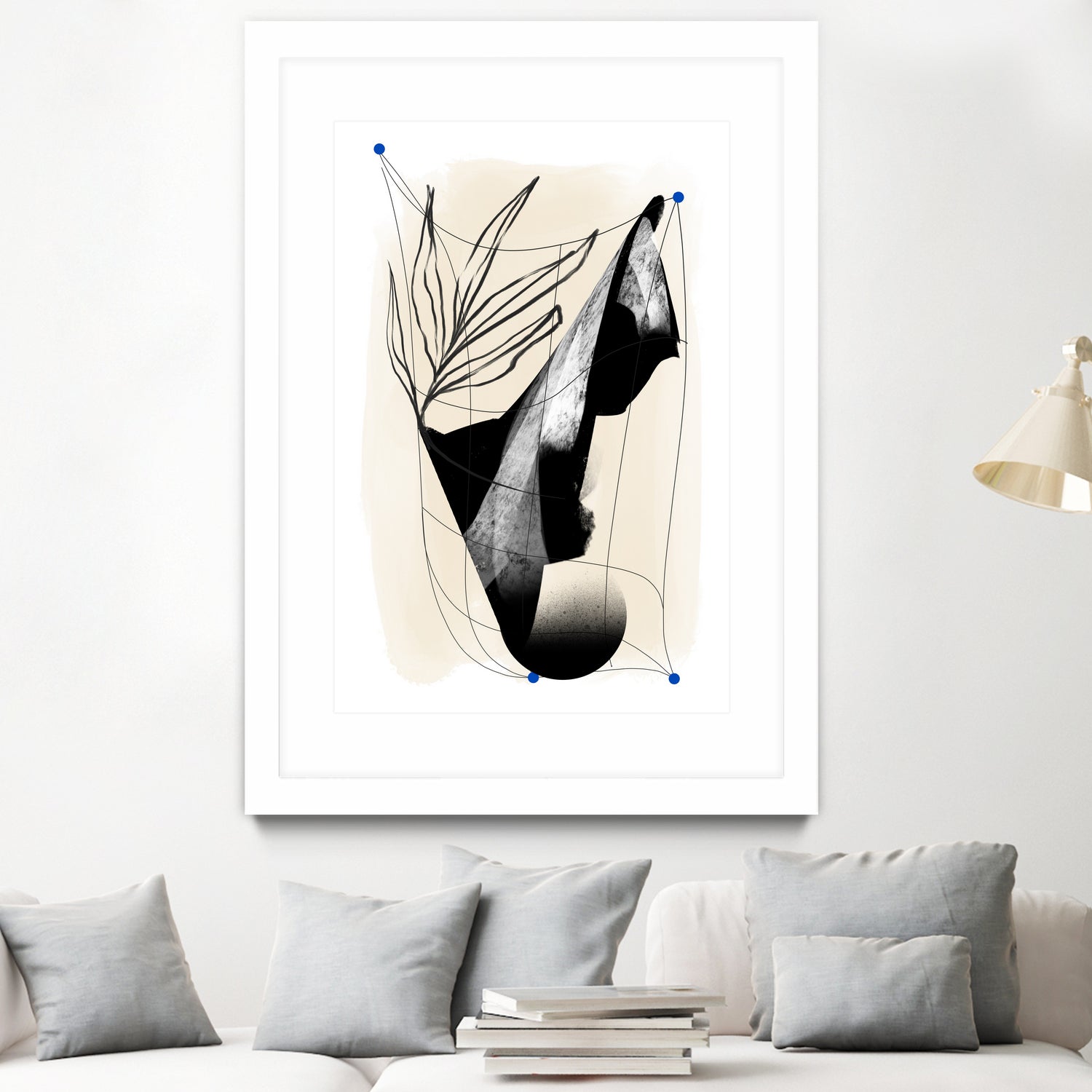 Which Came First by Jilli Darling on GIANT ART - abstract abstract, bold, white, grey, gray, calm, painting, print, wallart, wall art, energetic, colourful, graphic print, illustration, soft, brush strokes, cute, prints, home decor, beige, black, drawing