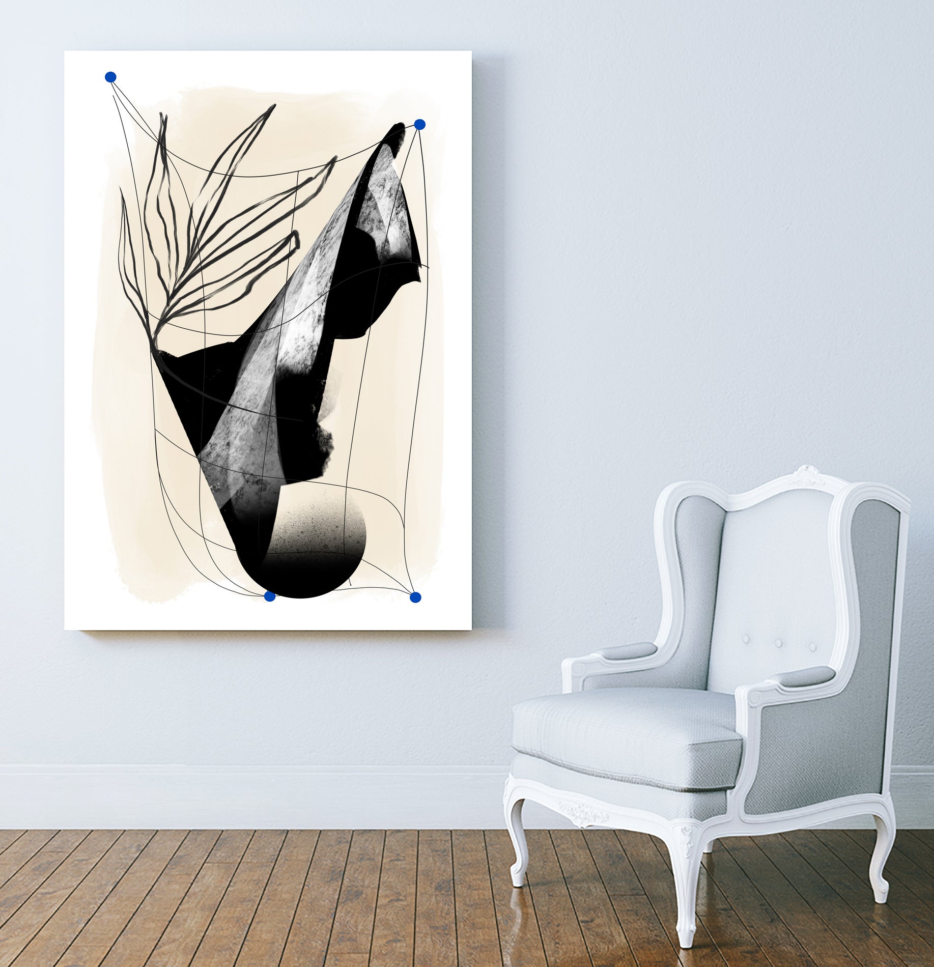 Which Came First by Jilli Darling on GIANT ART - abstract abstract, bold, white, grey, gray, calm, painting, print, wallart, wall art, energetic, colourful, graphic print, illustration, soft, brush strokes, cute, prints, home decor, beige, black, drawing