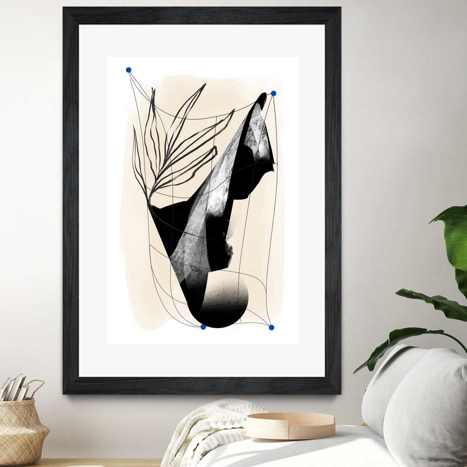 Which Came First by Jilli Darling on GIANT ART - abstract abstract, bold, white, grey, gray, calm, painting, print, wallart, wall art, energetic, colourful, graphic print, illustration, soft, brush strokes, cute, prints, home decor, beige, black, drawing