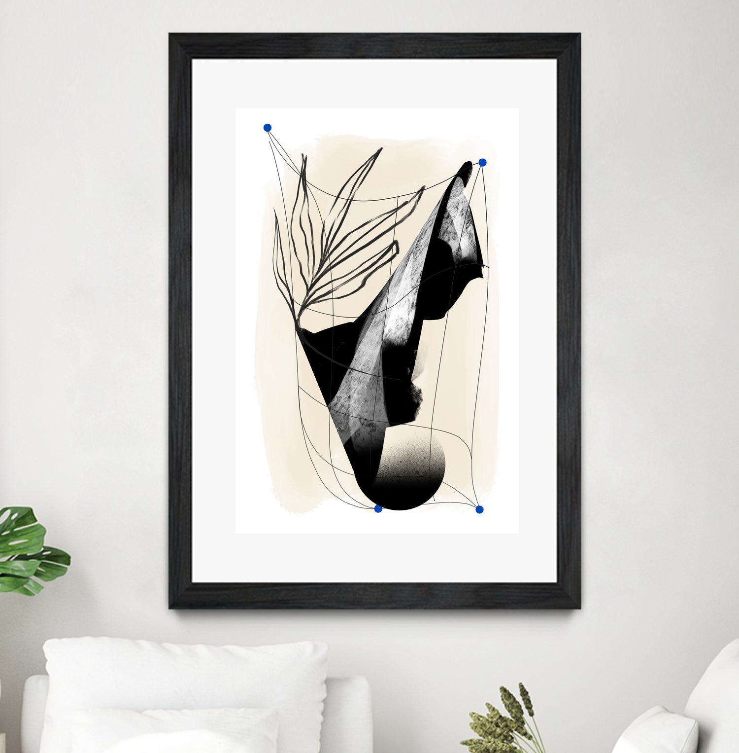 Which Came First by Jilli Darling on GIANT ART - abstract abstract, bold, white, grey, gray, calm, painting, print, wallart, wall art, energetic, colourful, graphic print, illustration, soft, brush strokes, cute, prints, home decor, beige, black, drawing