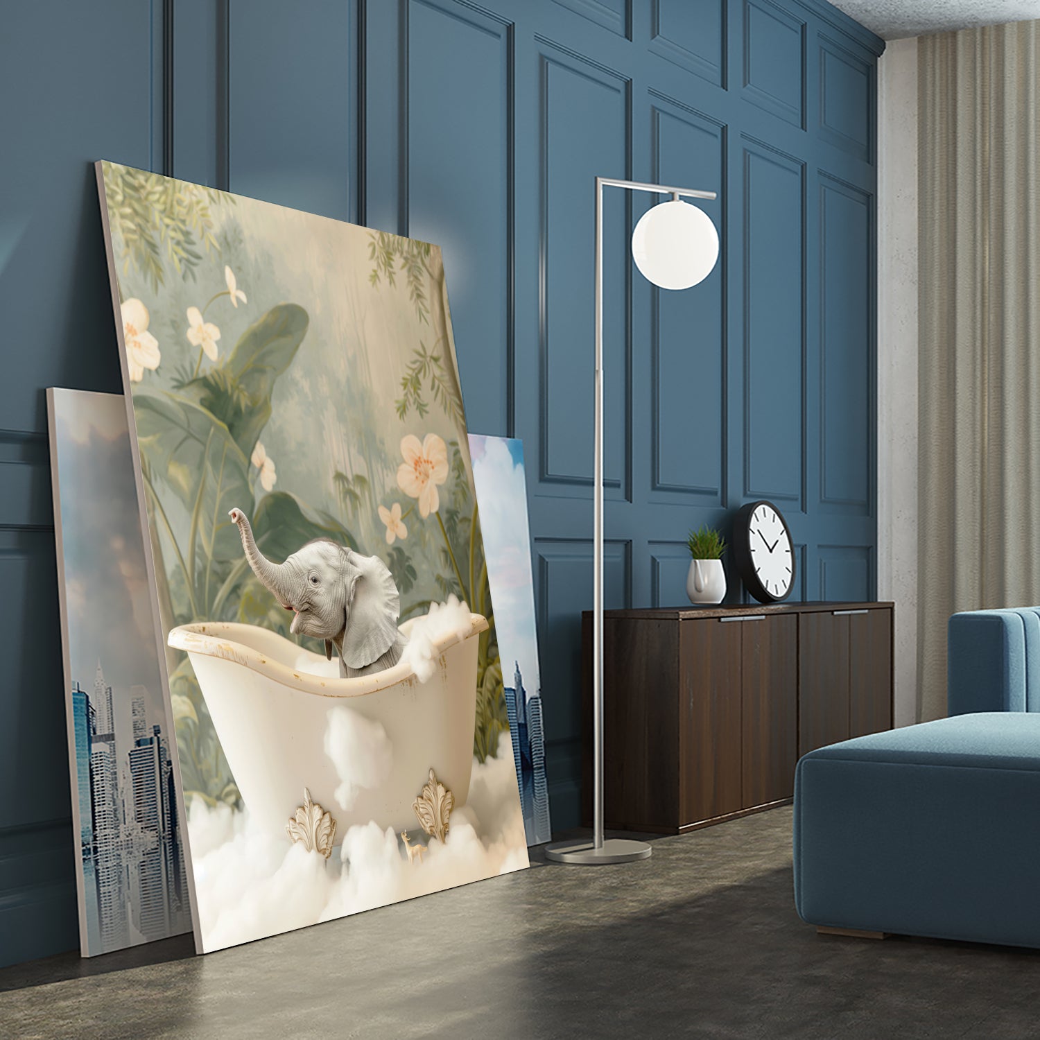 Elephant Bath Joy by Niky Rahner on GIANT ART - animals rahner