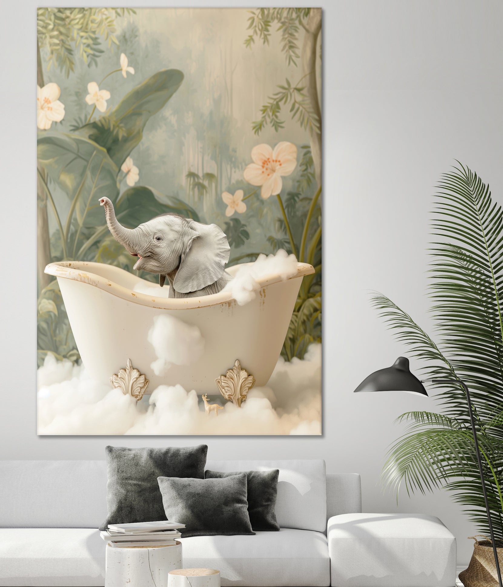 Elephant Bath Joy by Niky Rahner on GIANT ART - animals rahner