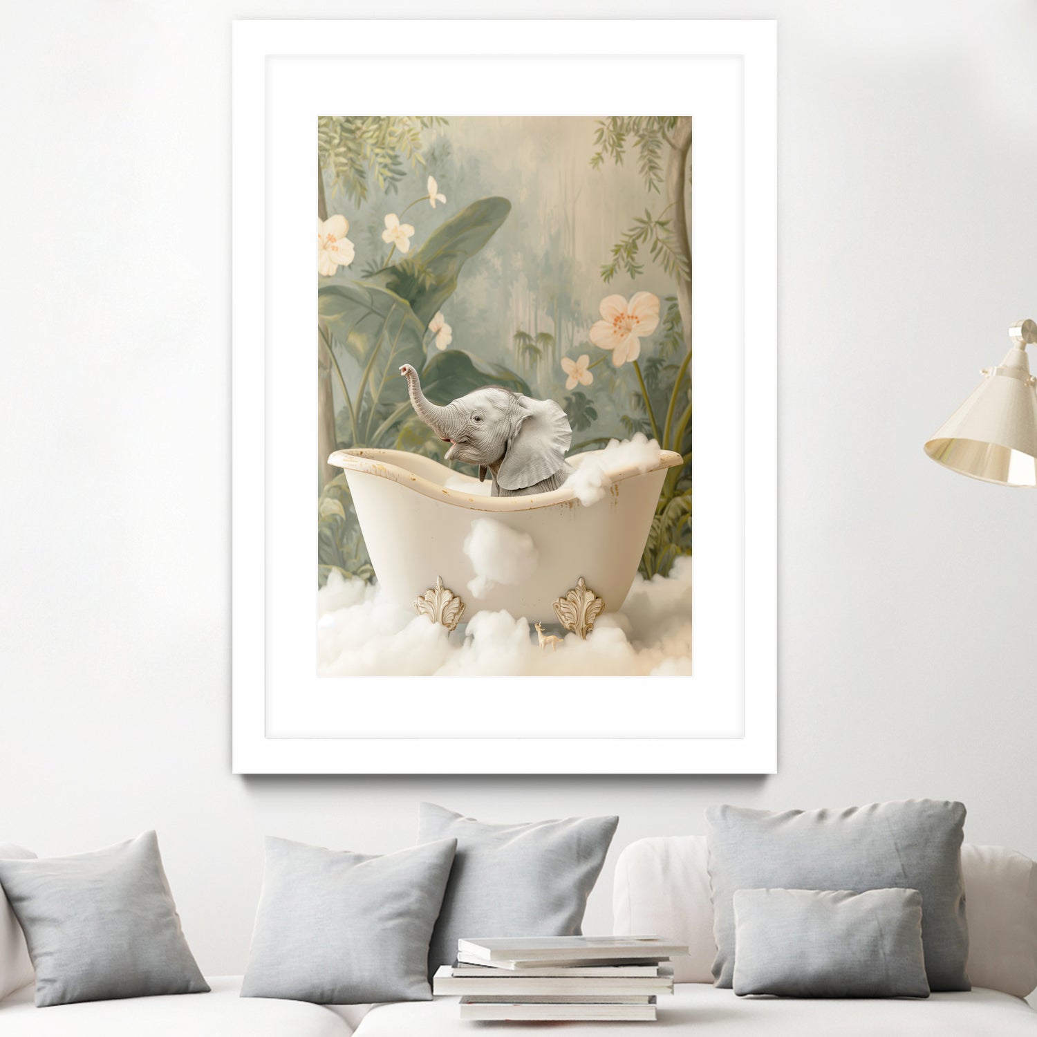 Elephant Bath Joy by Niky Rahner on GIANT ART - animals rahner