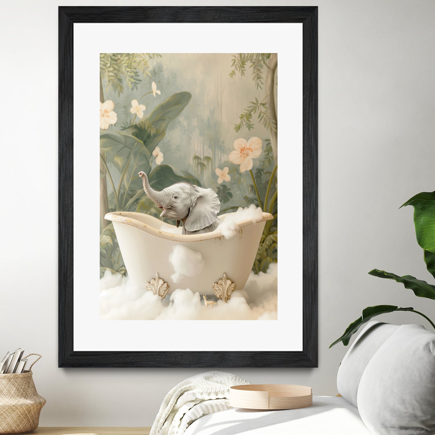 Elephant Bath Joy by Niky Rahner on GIANT ART - animals rahner