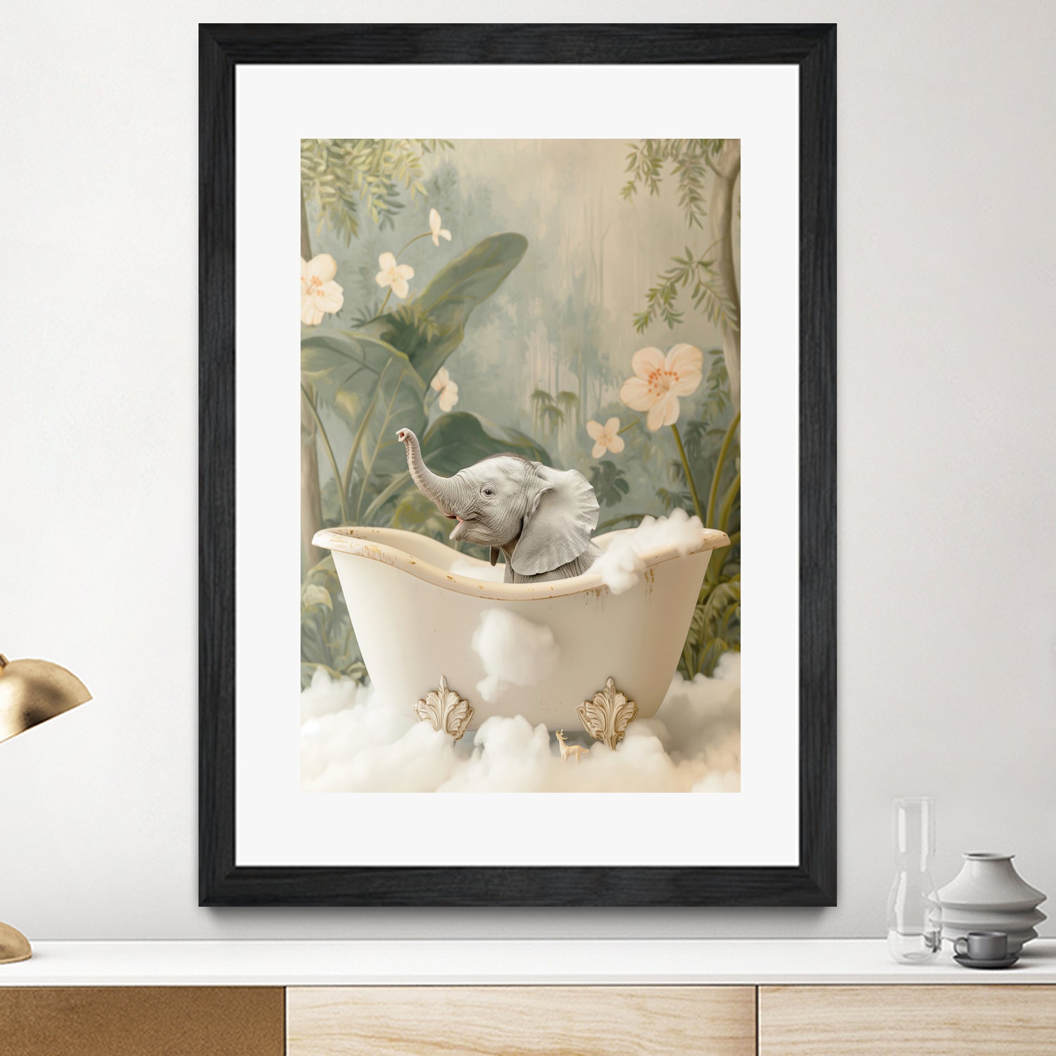 Elephant Bath Joy by Niky Rahner on GIANT ART - animals rahner