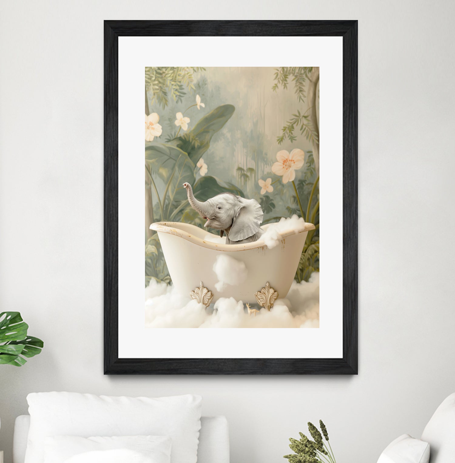 Elephant Bath Joy by Niky Rahner on GIANT ART - animals rahner