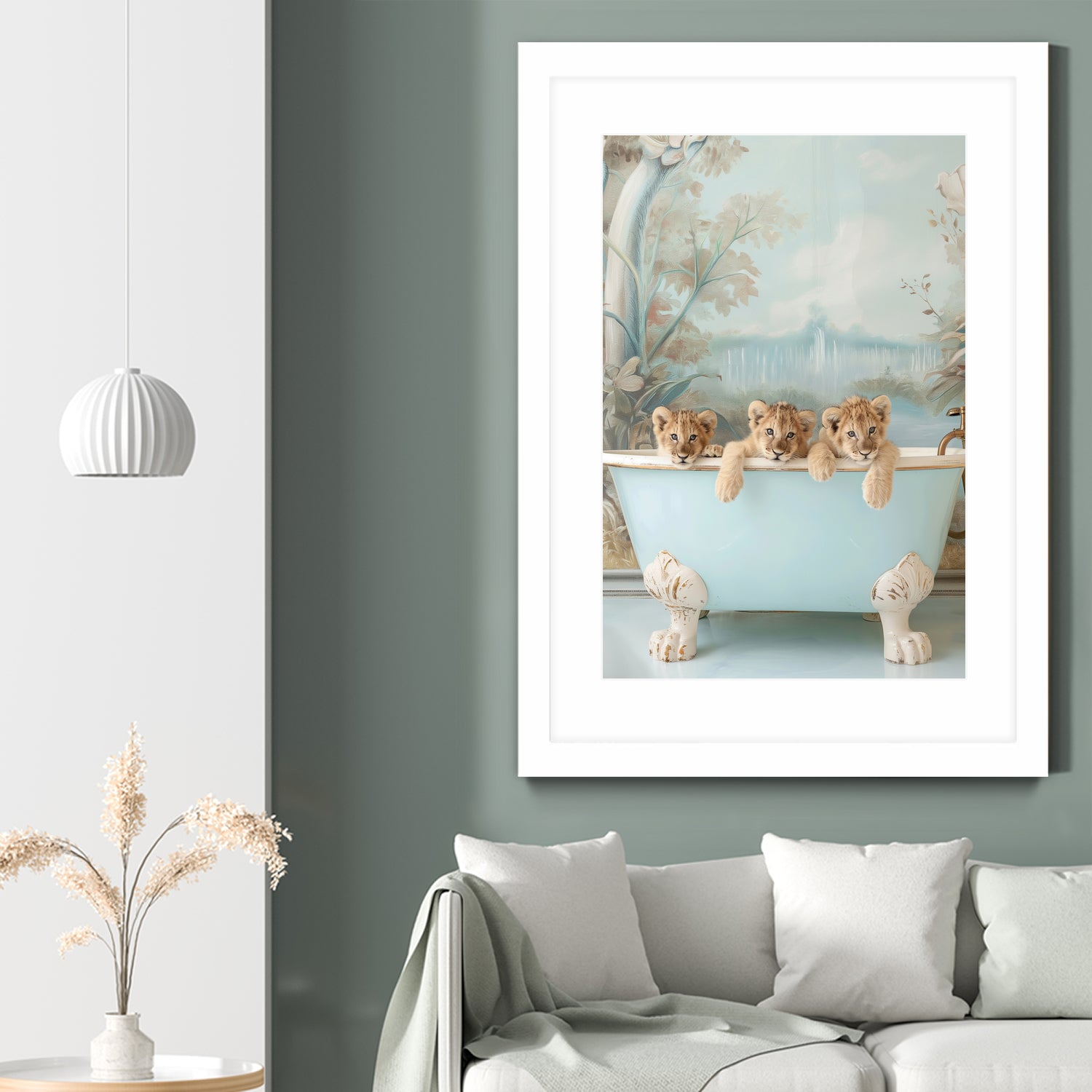 Blue Lagoon Lion Cubs by Niky Rahner on GIANT ART - animals rahner